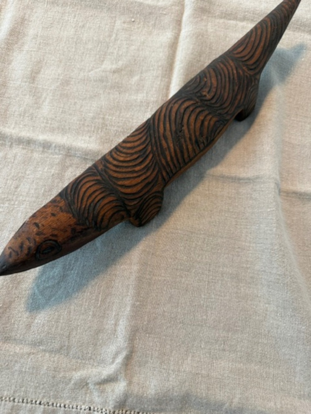 Aboriginal hand carved Goanna lizard
